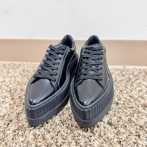 Puma Glossy Black Platform Sneakers